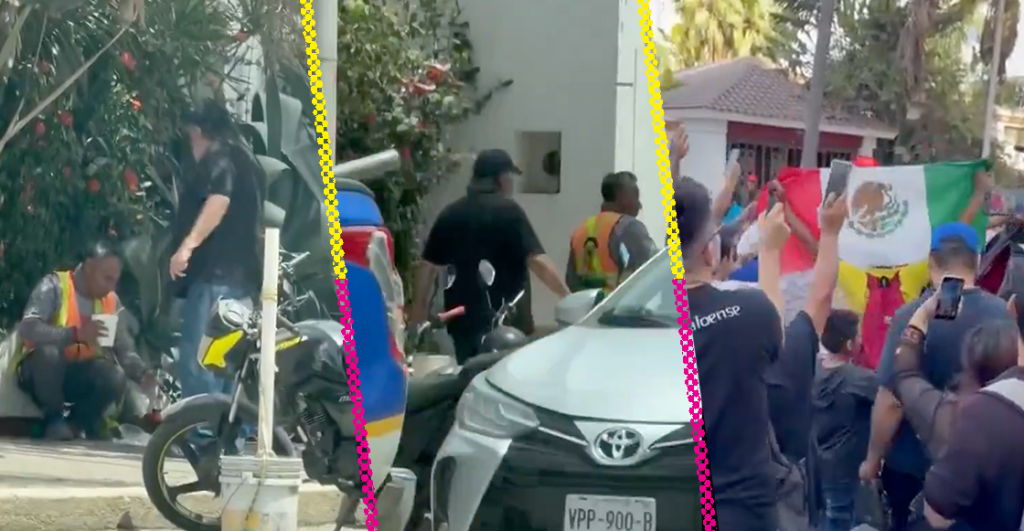 Lanzan huevos y comen frente a casa del hombre que 'corrió' a un trabajador de su banqueta