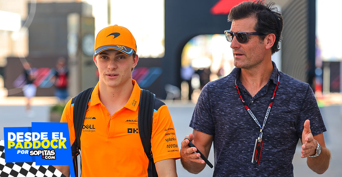 Oscar Piastri con Mark Webber