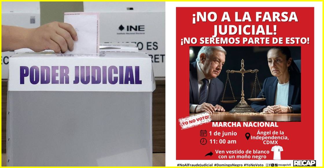 Marcha "Domingo negro" contra las Elecciones del Poder Judicial.