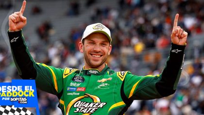 Daniel Suárez en su triunfo en México en Nascar XFinity