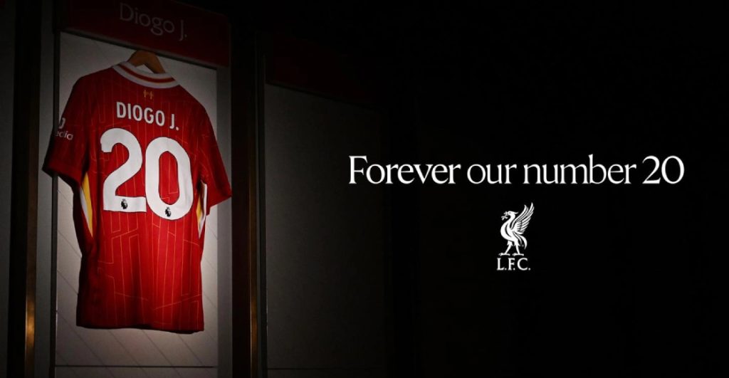 Liverpool retira el número de Diogo Jota